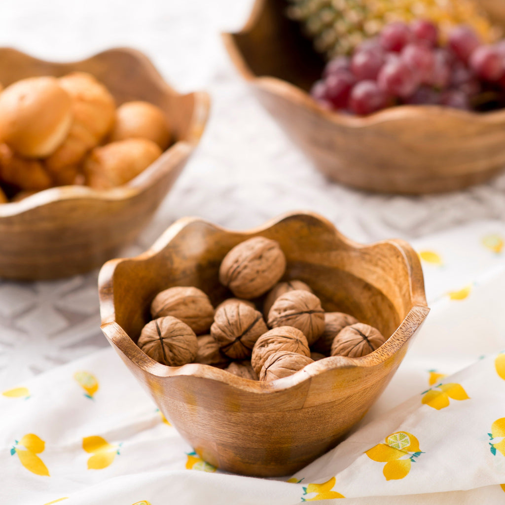 Scalloped Mangowood Bowls