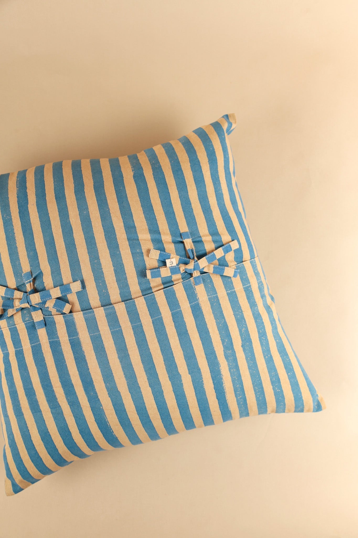 Oh! Stripes Block Print Pillow - Blue