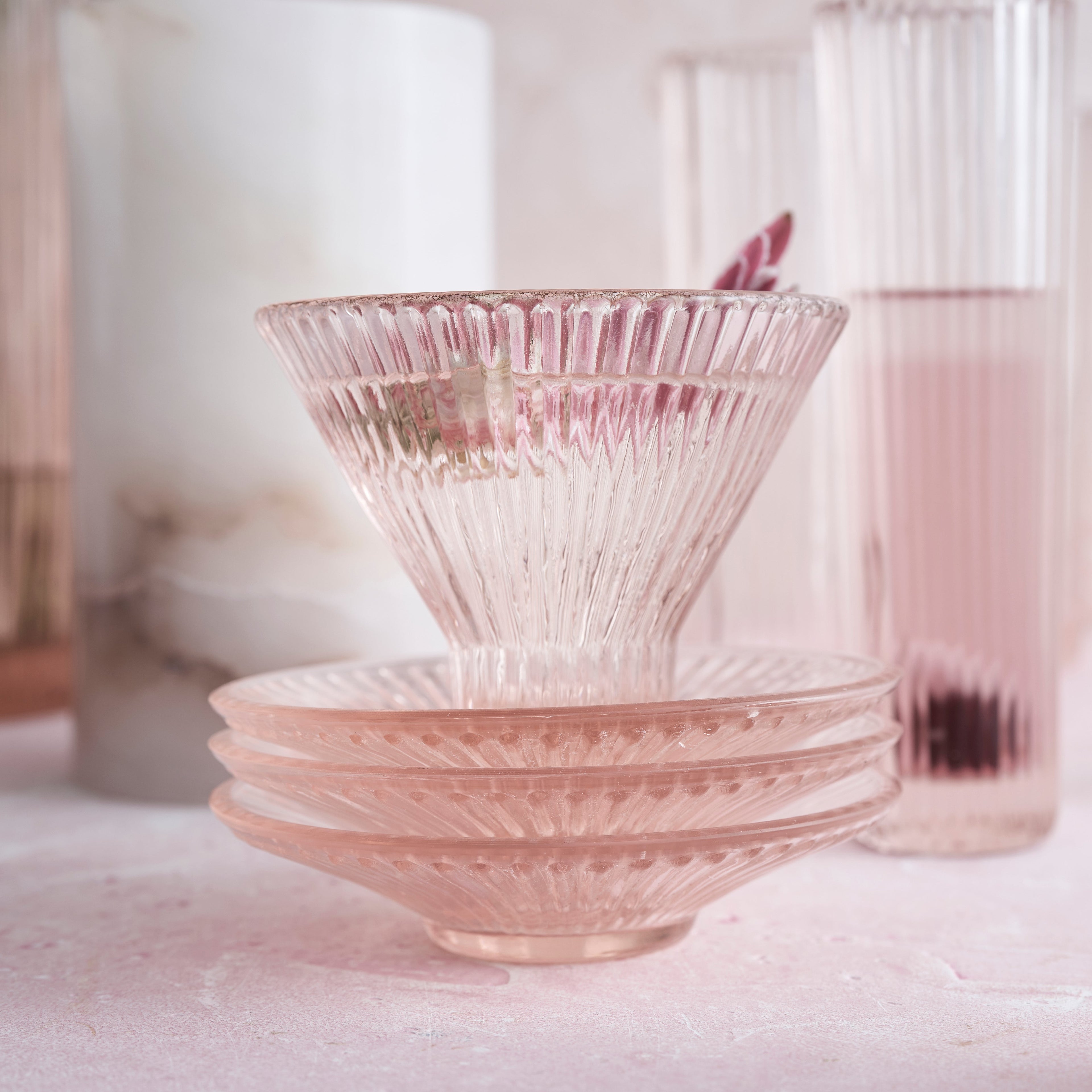 Pressed Pink Martini Glasses - Set of 4