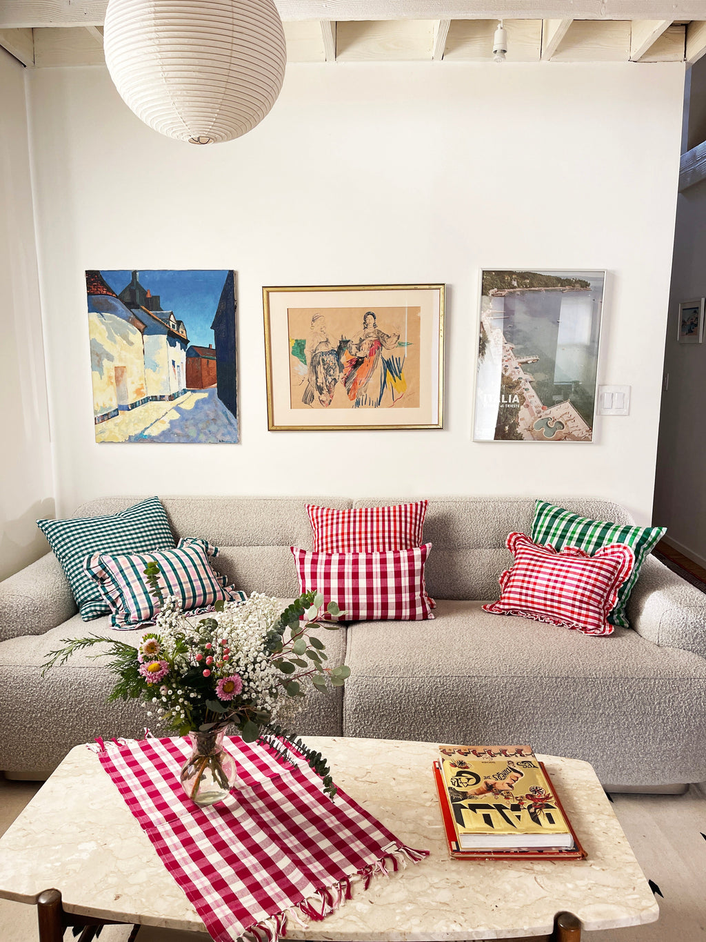 Archive NY Noel Ruffle Plaid Pillow