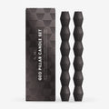 Charcoal  Geometric Pillar Candle - Set of 2