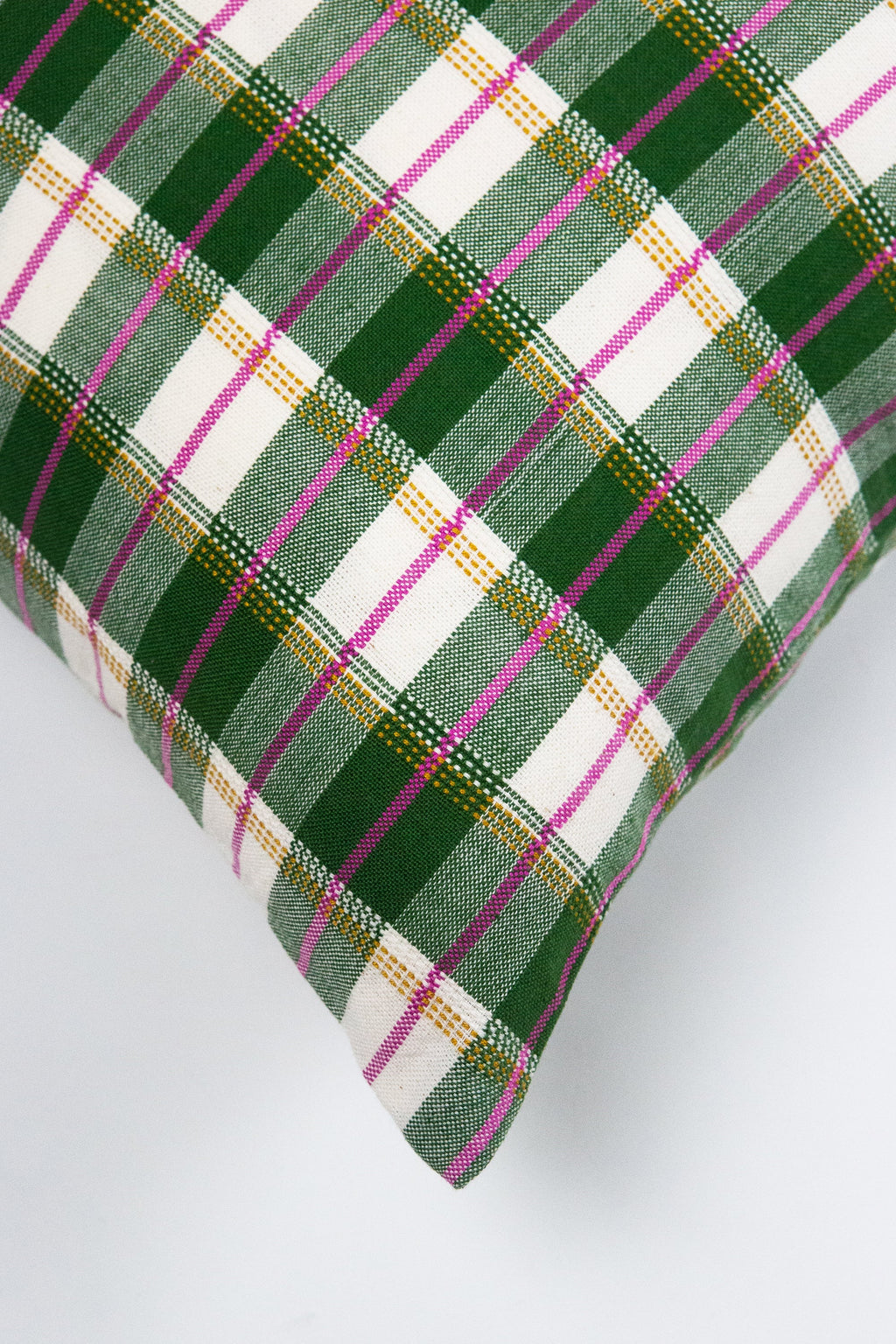 Archive NY San Andres Gingham Green Lumbar Pillow