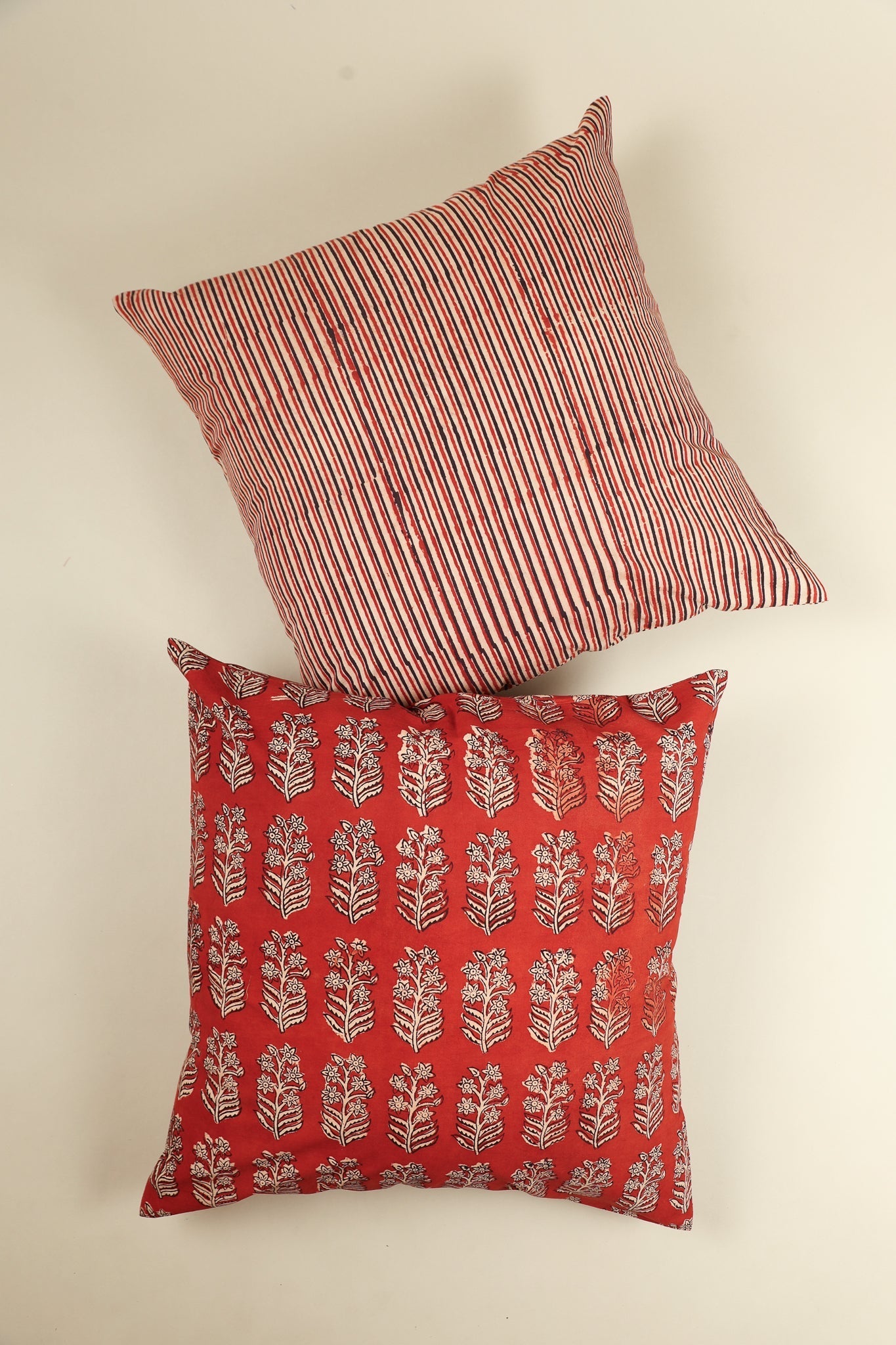 Rustic Stripes Hand Block Print Pillow