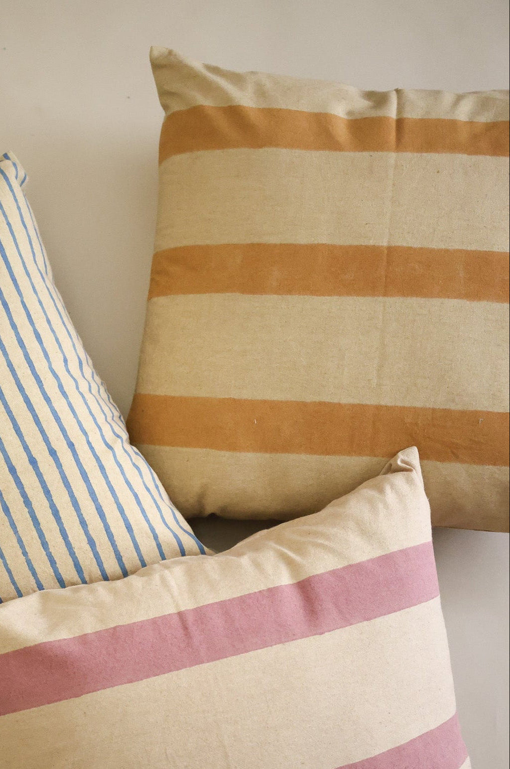 Oh! Stripes Block Print Pillow - Ochre