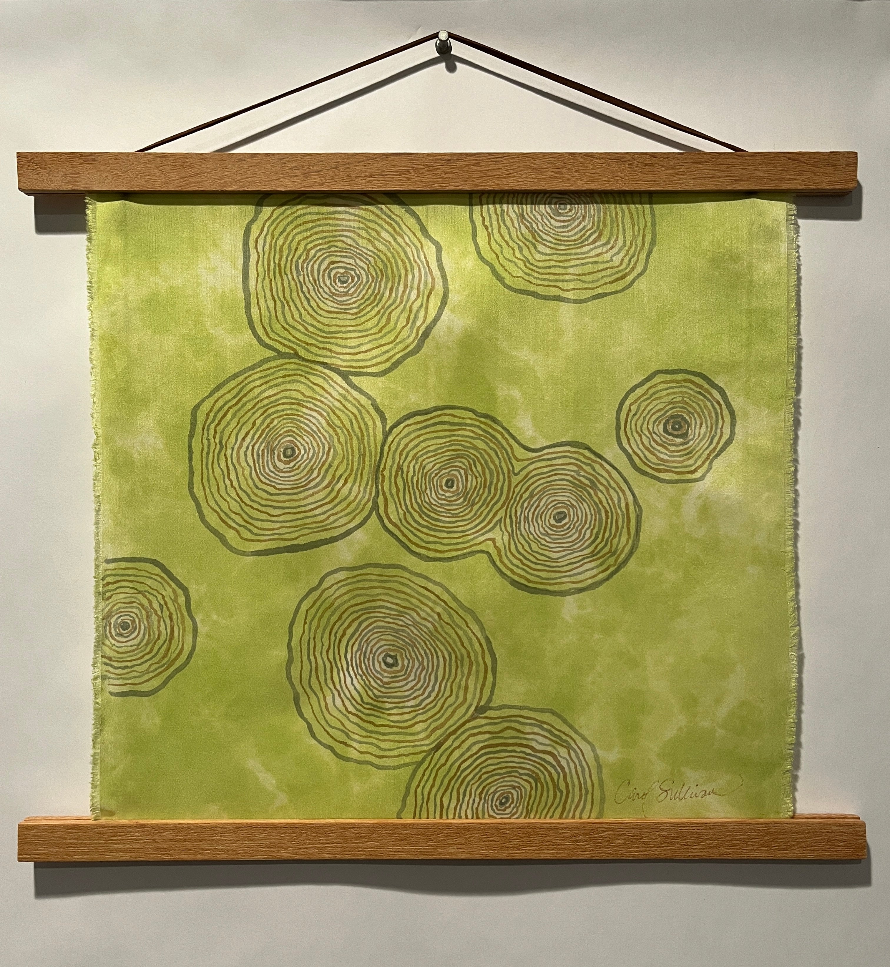 “Spring Birch Life Story” - Painting on Silk - $165