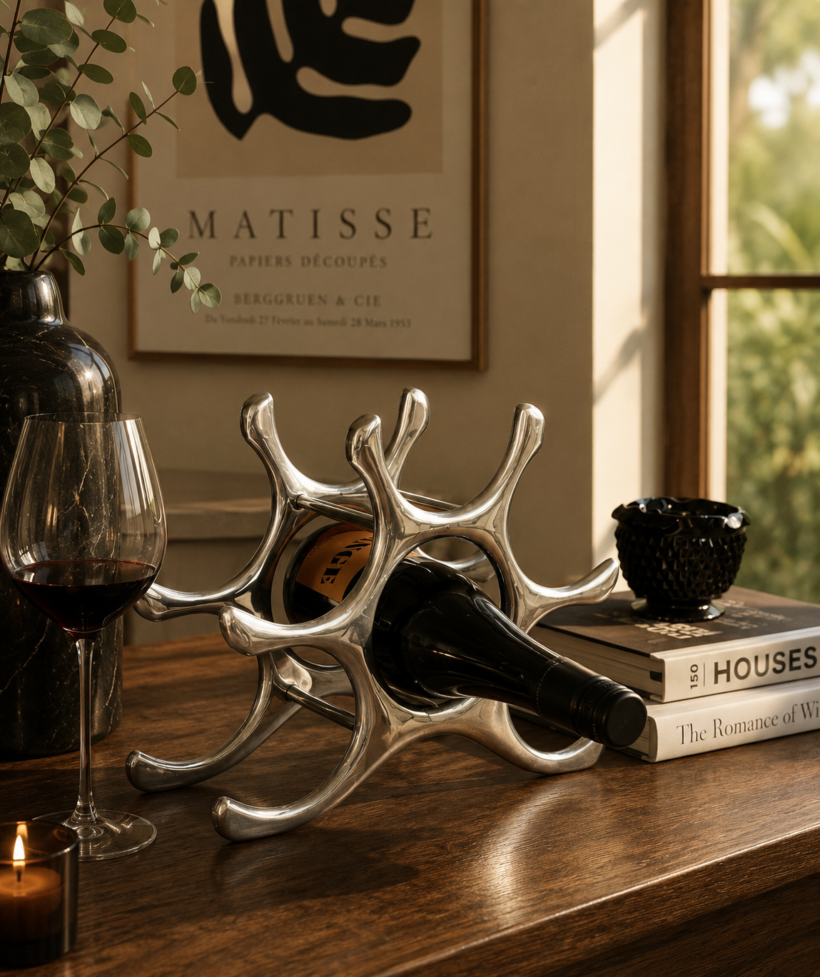 Mid Century Cast Aluminum 6 Wine Racks By Michael Noll