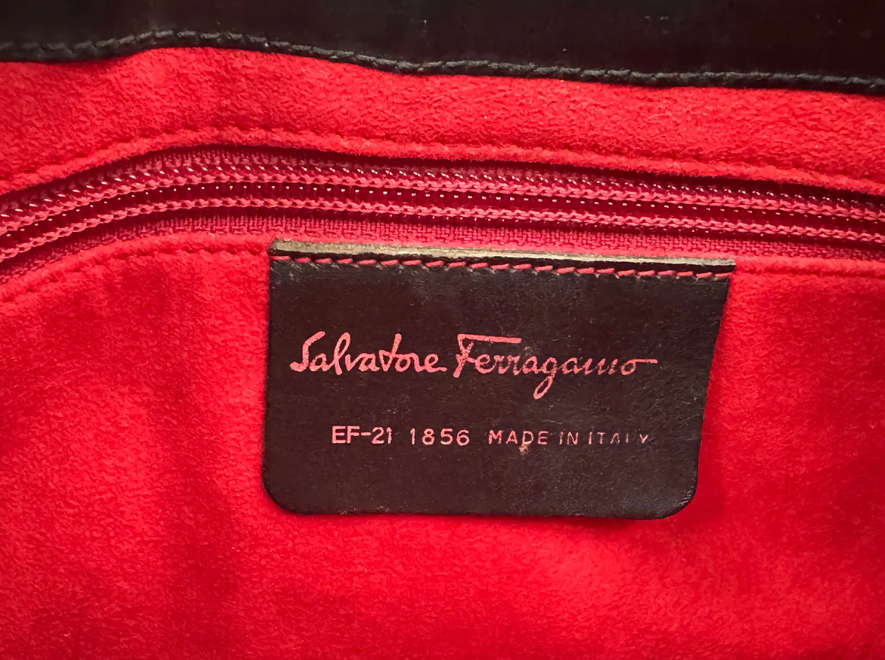 Salvatore Ferragamo Black Embossed Leather Shoulder Handbag