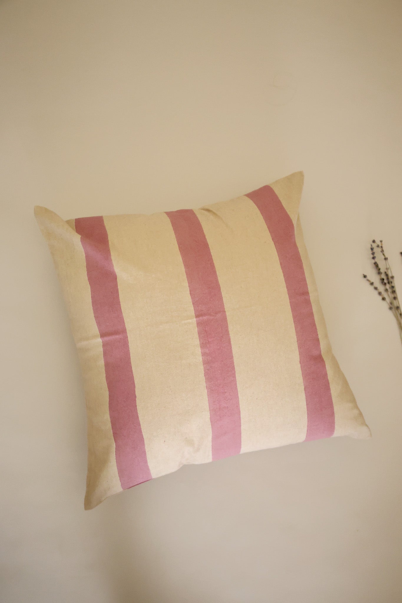 Oh! Stripes Block Print Pillow - Rose