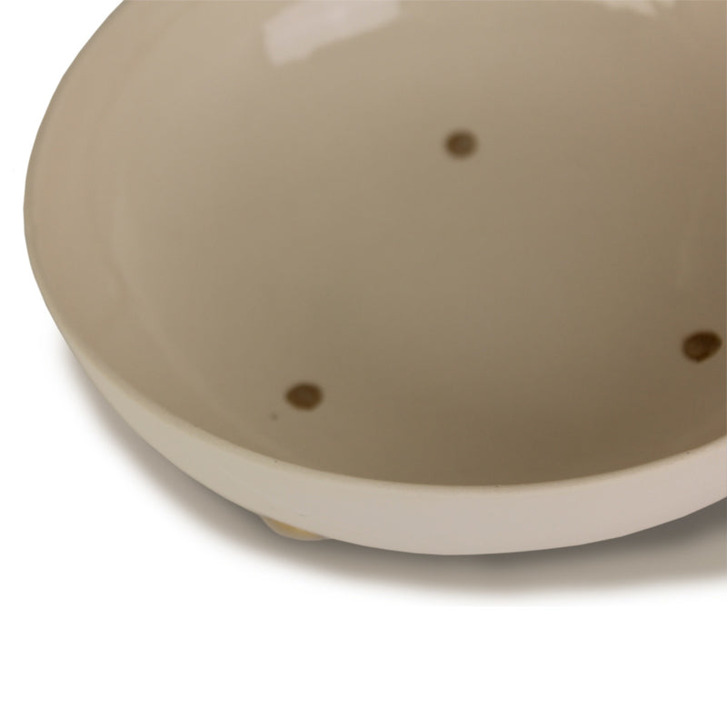 FOOTED BOWL - HANDMADE WITH WOODEN LEGS - 17CM