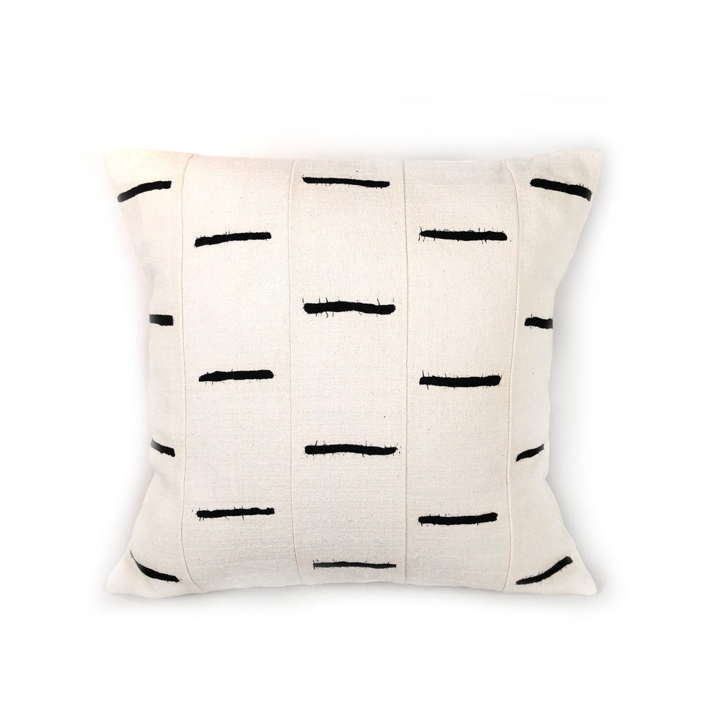 Sadza Dashes Pillow Cover - White