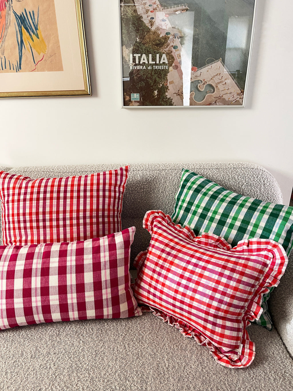 Archive NY Noel Ruffle Plaid Pillow