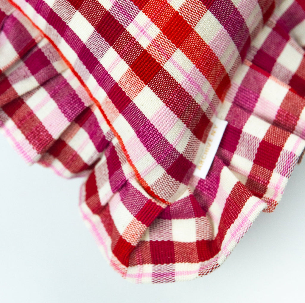 Archive NY Noel Ruffle Plaid Pillow