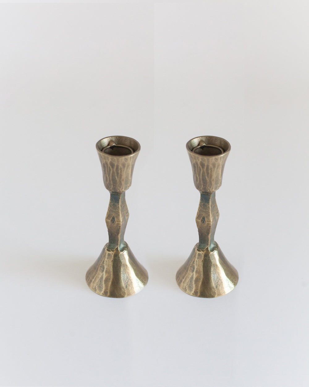 Low Diamond Candlestand - Brass Finish Set of 2