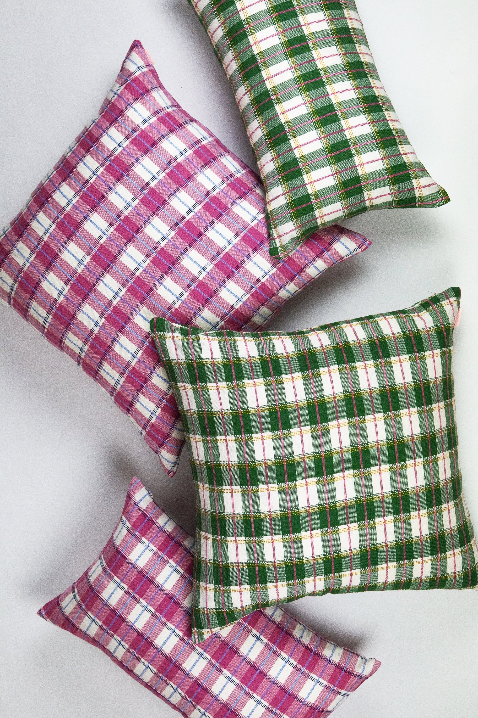 Archive NY San Andres Gingham Green Lumbar Pillow