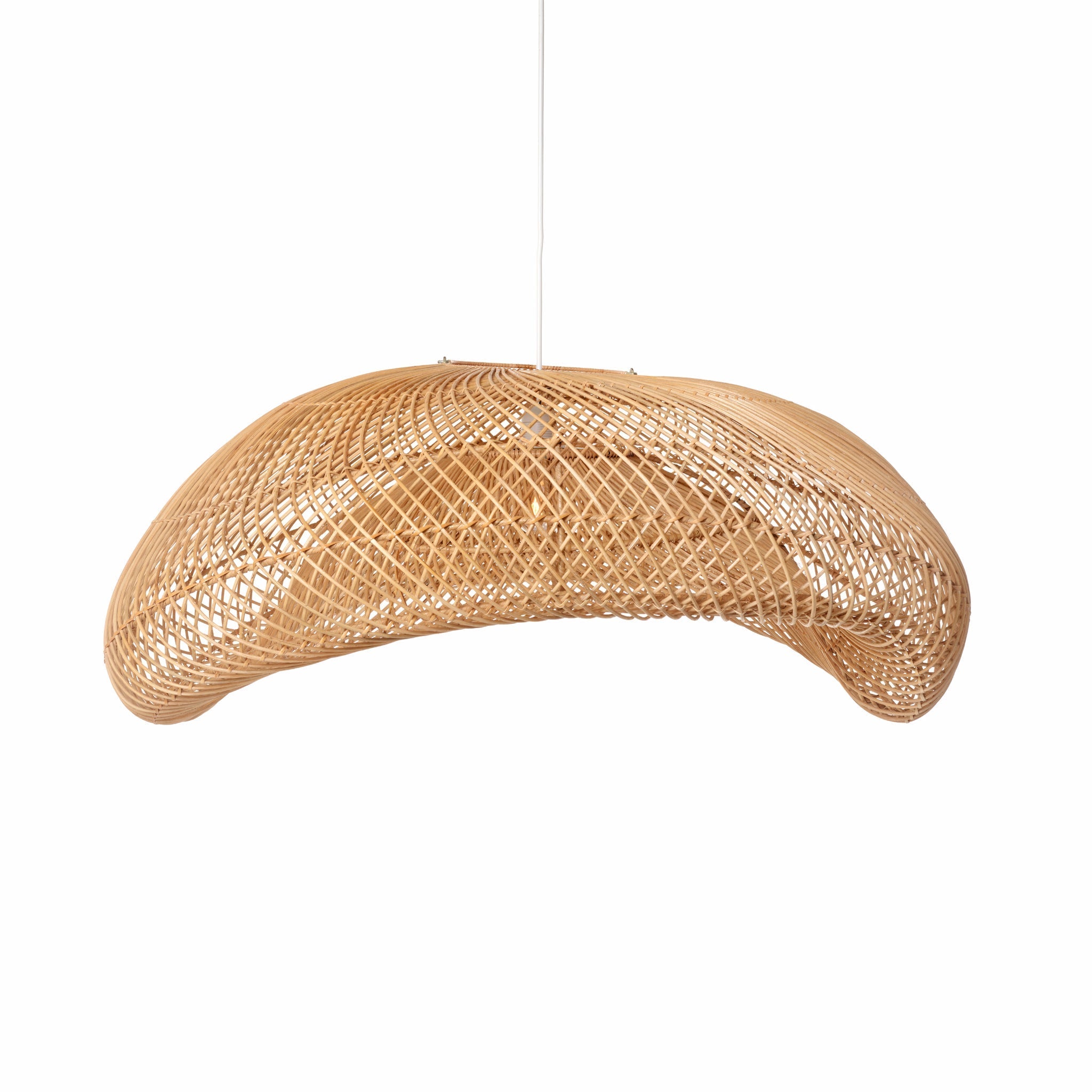 Rattan Arch Wavy Pendant Light-XL