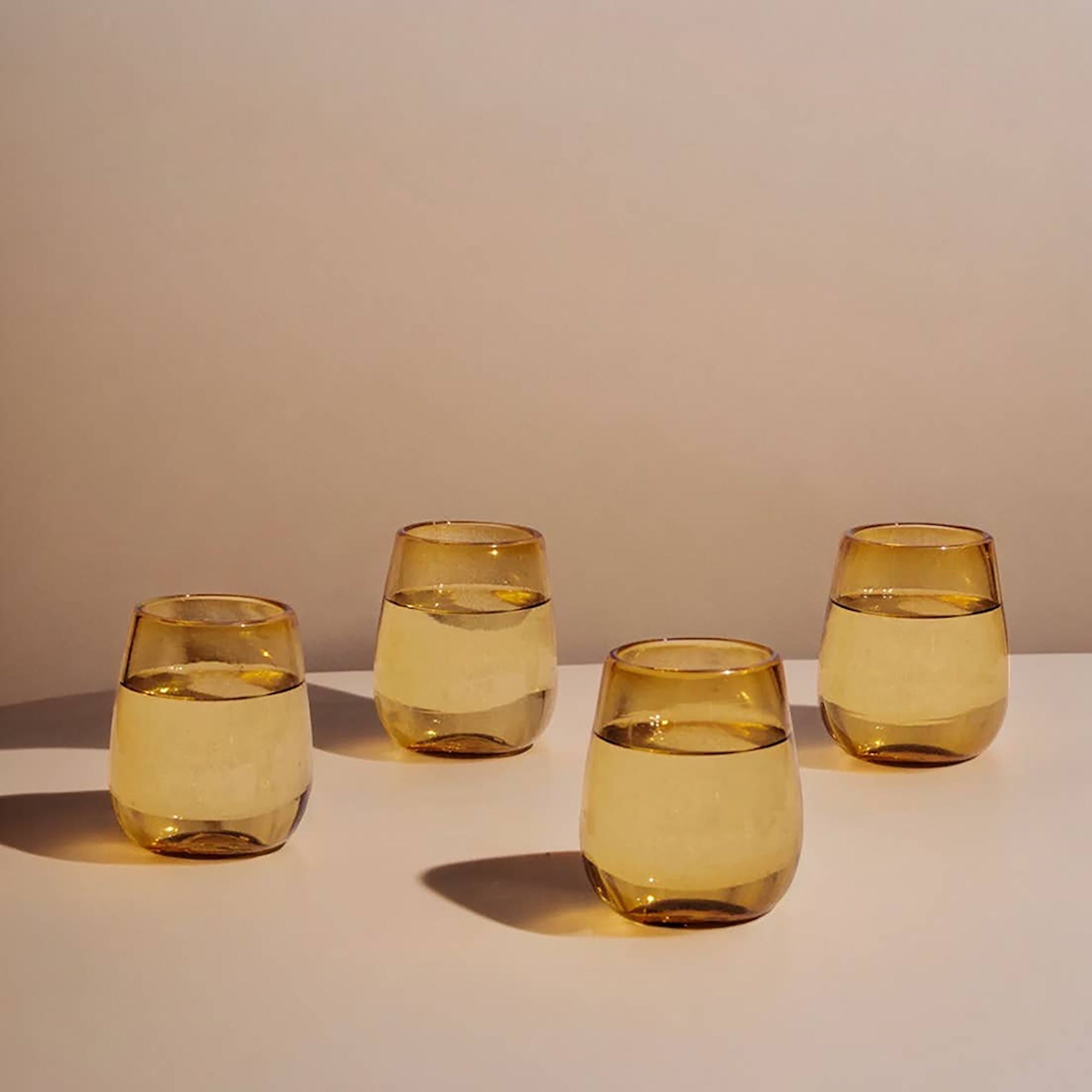 Lucia Amber Glass - Set of 4