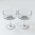 Handblown Hammered Coupe Cocktail Glasses, Clear - Set of 4