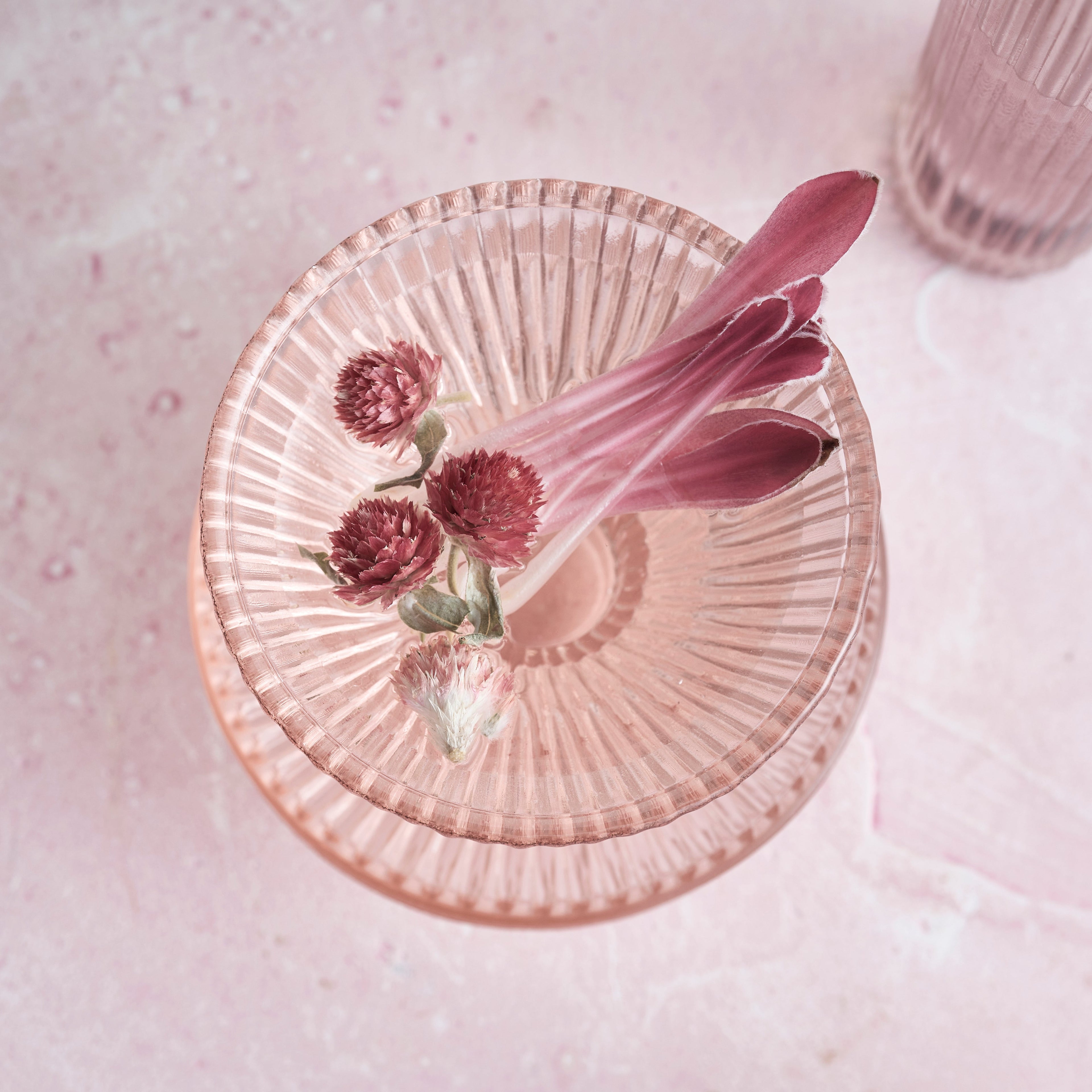 Pressed Pink Martini Glasses - Set of 4