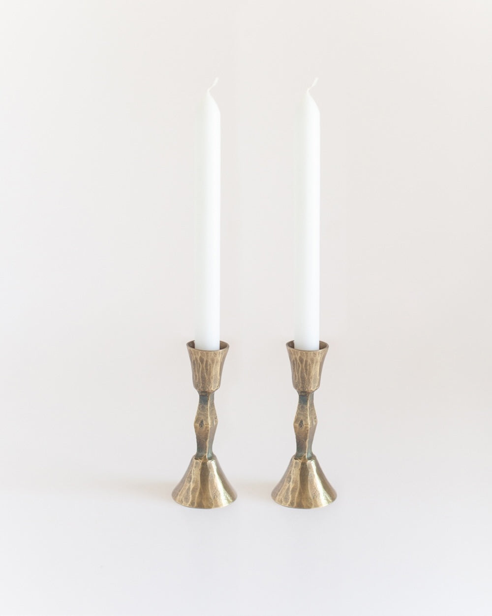 Low Diamond Candlestand - Brass Finish Set of 2
